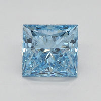 Affordable 0.83 CT Princess Shape Fancy Vivid Blue Color VS2 Clarity Lab Grown Diamond For One Step
