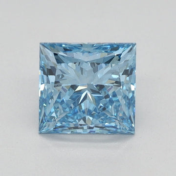 Affordable 0.83 CT Princess Shape Fancy Vivid Blue Color VS2 Clarity Lab Grown Diamond For One Step