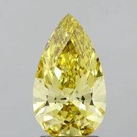 Shiny 1.59 CT Pear Shape Fancy Intense Yellow Color VS1 Clarity Moissanite Diamond For Gift Ring
