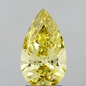 Shiny 1.59 CT Pear Shape Fancy Intense Yellow Color VS1 Clarity Moissanite Diamond For Gift Ring