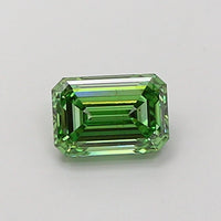 Unique Of 0.91 CT Emerald Shape Fancy Intense Green Color VS2 Clarity Lab Grown Diamond For True Bloom