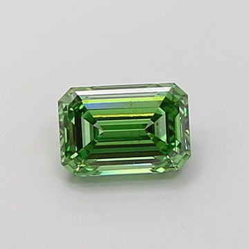 Unique Of 0.91 CT Emerald Shape Fancy Intense Green Color VS2 Clarity Lab Grown Diamond For True Bloom