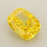 Luxury 1.01 CT Cushion Shape Fancy Vivid Yellow Color VVS1 Clarity Lab Grown Diamond For First Rain