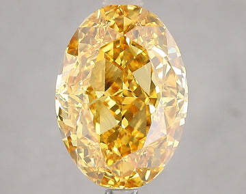 Luxury Of 4.61 CT Oval Shape Fancy Vivid Yellow Color VS2 Clarity Lab Grown Diamond For Pure Sound