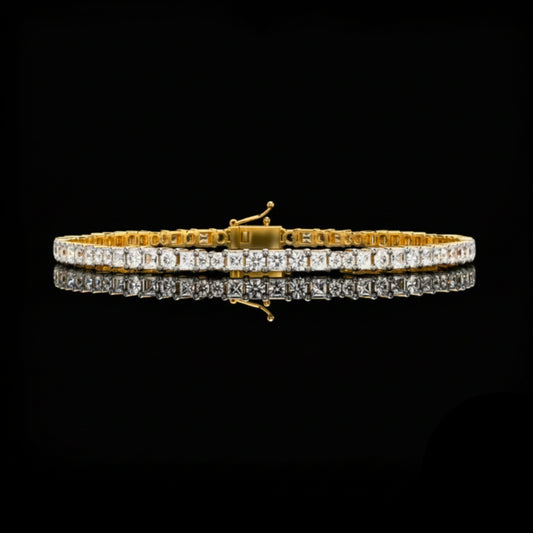2.45 TCW Exquisite Personalized Moissanite Diamond Bracelet with Brilliant Princess Cut Diamonds in Classic Prong Setting