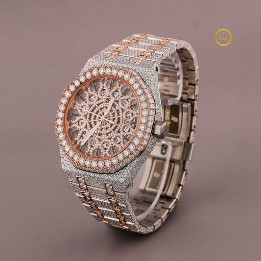 Luxury Diamond Watch for Men Full Iced Moissanite Roman Dial Ivevar