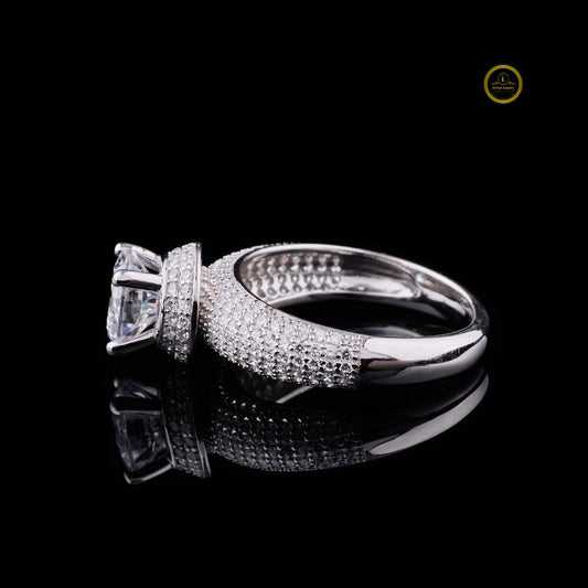 Romantic Vintage Silver Wedding Ring Classic Bridal Band for Women