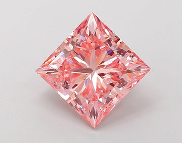 Trendy 3.03 CT Princess Shape Fancy Vivid Pink Color VVS2 Clarity Moissanite Diamond For Propose Ring