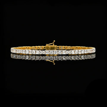 6 TCW Exquisite Personalized Lab Grown Diamond Bracelet with Brilliant Princes Cut Diamonds in Classic Prong Setting By Ivevar