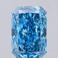 Timeless Of 4.00 CT Emerald Shape Fancy Vivid Blue Color VS2 Clarity Moissanite Diamond For Held Breath