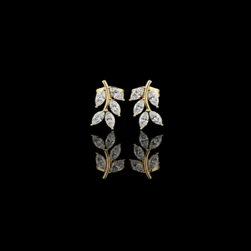 0.52 TCW Classy Lab Grown Marquise Cut Nature Inspired Leaf Diamond Stud Earrings For Partywear