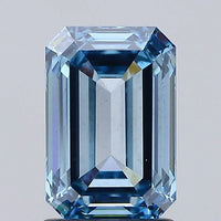 Luxury Of 2.01 CT Emerald Shape Fancy Intense Blue Color VS2 Clarity Moissanite Diamond For Bright Pause