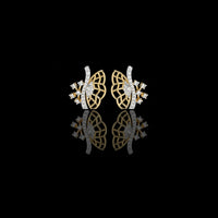 0.14 CT Butterfly Simple Round Moissanite Diamond Stud Earrings Understated Elegance for Professional Wear