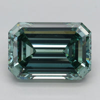 Fantastic Of 3.73 CT Emerald Shape Fancy Intense Green Color VS2 Clarity Lab Grown Diamond For True North