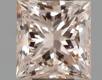 High Quality Light Brown Pink Color 1.00 CT Princess Shape VS2 Clarity Lab grown Diamond For Birthday  Ring