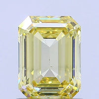 Classic 0.83 CT Emerald Shape Fancy Intense Yellow Color SI1 Clarity Moissanite Diamond For Engagement Ring