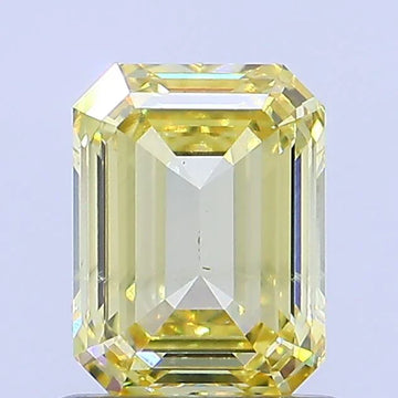 Classic 0.83 CT Emerald Shape Fancy Intense Yellow Color SI1 Clarity Moissanite Diamond For Engagement Ring
