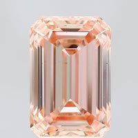 Fantastic 3.54 CT Emerald Shape Fancy Intense Pink Orange Color VS1 Clarity Lab grown Diamond For Propose Ring