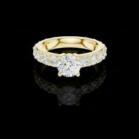 1.00 CT Desire Full Round Brilliant Cut Sparkle Solitaire Ring with Graduated Lab Diamond Band
