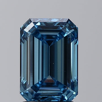 Elegant Of 2.04 CT Emerald Shape Fancy Vivid Blue Color VS2 Clarity Lab Grown Diamond For First Light