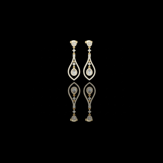 0.36 CT Starbound Teardrop Moissanite  Diamond Chandelier Drop Earrings For Quiet Days