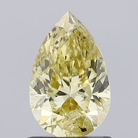 Unique 1.02 CT Pear Shape Fancy Intense Yellow Color I1 Clarity Moissanite Diamond For Cocktail Ring
