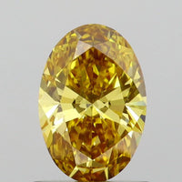 Shiny Of 0.92 CT Oval Shape Fancy Intense Brown Yellow Color VS1 Clarity Moissanite Diamond For Smile