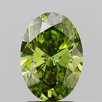 Elegant Of 2.06 CT Oval Shape Fancy Vivid Green Color VS2 Clarity Lab Grown Diamond For After Her