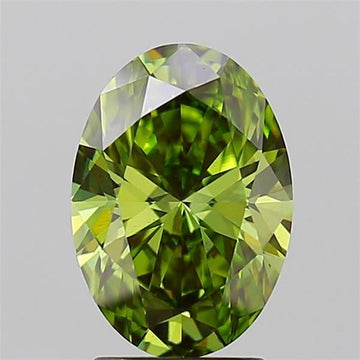 Elegant Of 2.06 CT Oval Shape Fancy Vivid Green Color VS2 Clarity Lab Grown Diamond For After Her