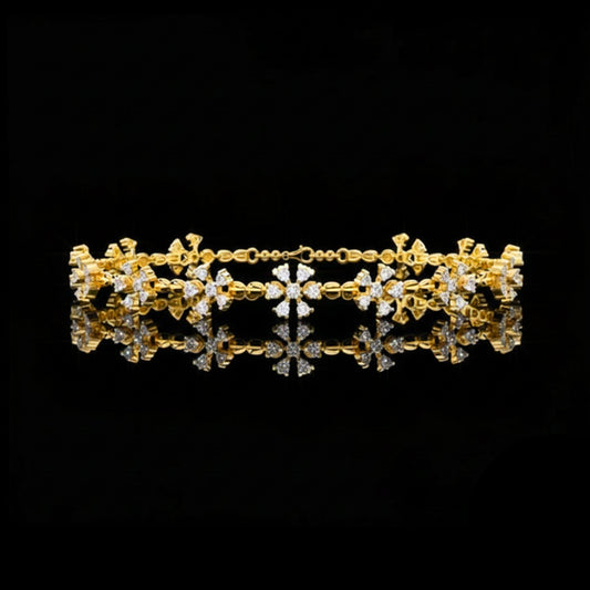 0.91 TCW Blossom Elegance Moissanite Diamond Floral Bracelet with Dazzling Petal Design and Refined Luxury Finish