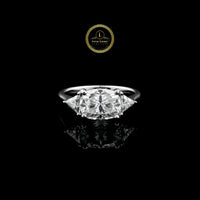 3-Stone  2.5 CT Cushion & Trillion Moissanite Ring By Ivevar