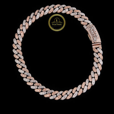 Personalized Nameplate Baguette Moissanite Curb Link Chain