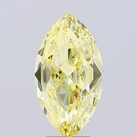 Shiny Of 3.01 CT Marquise Shape Fancy Intense Yellow Color VS2 Clarity Lab Grown Diamond For In Between
