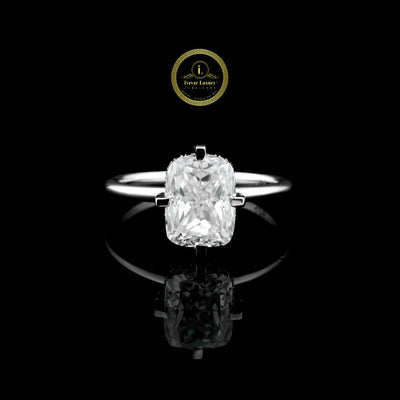 Radiant Cut Moissanite Solitaire Delicate Ring