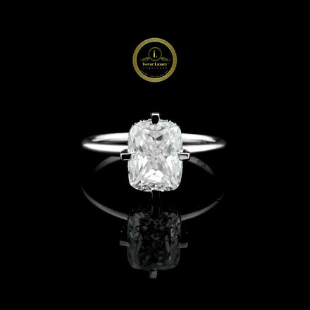 Radiant Cut Moissanite Solitaire Delicate Ring