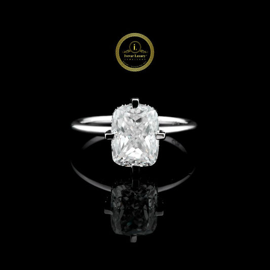 Elegant Cushion Cut 3 CT Moissanite Solitaire Diamond Engagement Ring  Minimal Luxury Statement By Ivevar