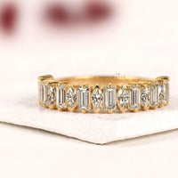 Alternative Emerald and Pear Lab Grown Diamond Eternity Band