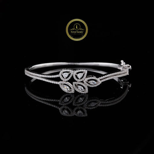 Timeless Luxury Marquise Moissanite Diamond Open Bracelet Signature Collection By Ivevar