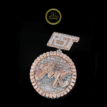 Custom Initial Medallion Pendant Mix Shape Lab Grown Diamond Hip Hop Jewelry