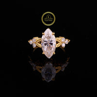 Elegant 3.00 CT Marquise-Cut Lab Grown Diamond Floral Engagement Ring by Ivevar