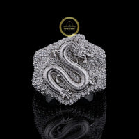 Luxury Dragon Statement Ring with Brilliant Moissanite Sparkle By Ivevar