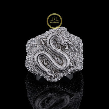 Luxury Dragon Statement Ring with Brilliant Moissanite Sparkle By Ivevar