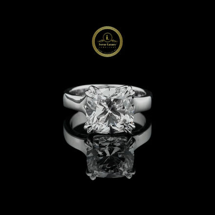 Cushion Cut Moissanite Solitaire Engagement Ring