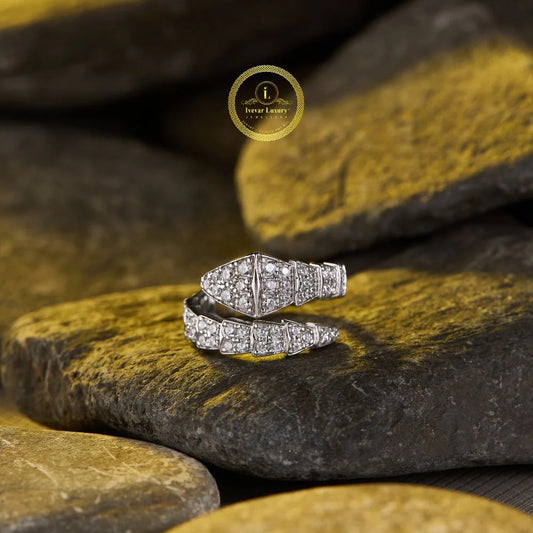 White Gold Lab Grown Diamond Ring with Elegant Geometric Modern Statement Design for Women Luxury