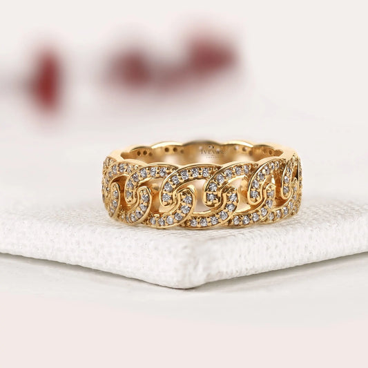 Vintage Scroll Moissanite Diamond Filigree Eternity Band