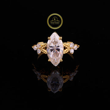 Elegant 3.00 CT Marquise-Cut Moissanite Diamond Floral Engagement Ring by Ivevar