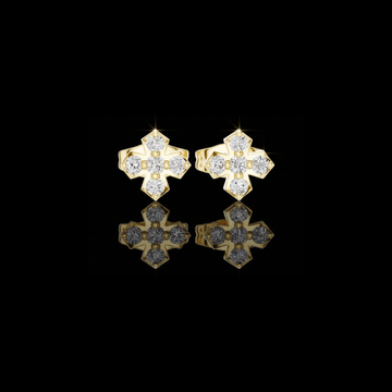 0.50 TCW Refined Geometric Cross Lab Diamond Stud Earrings with Five Stone Cluster For Her