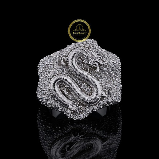 Luxury Dragon Statement Ring with Lab Grown Diamond By Ivevar