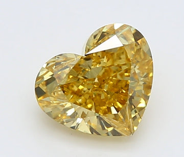 Shiny Of 1.23 CT Heart Shape Fancy Vivid Yellow Color VS2 Clarity Lab Grown Diamond For Early Sky