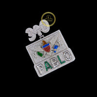 Custom "340 Pablo" Iced Out Pendant Featuring Virgin Islands Seal and Baguette Accents By Ivevar